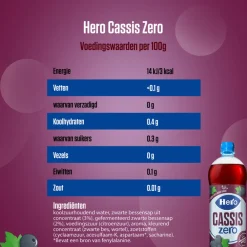 Dranken<Hero 6x Cassis Zero 1,25 liter