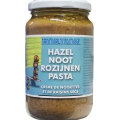 Beleg<Horizon 6x Hazelnoot Rozijnenpasta 350 gr