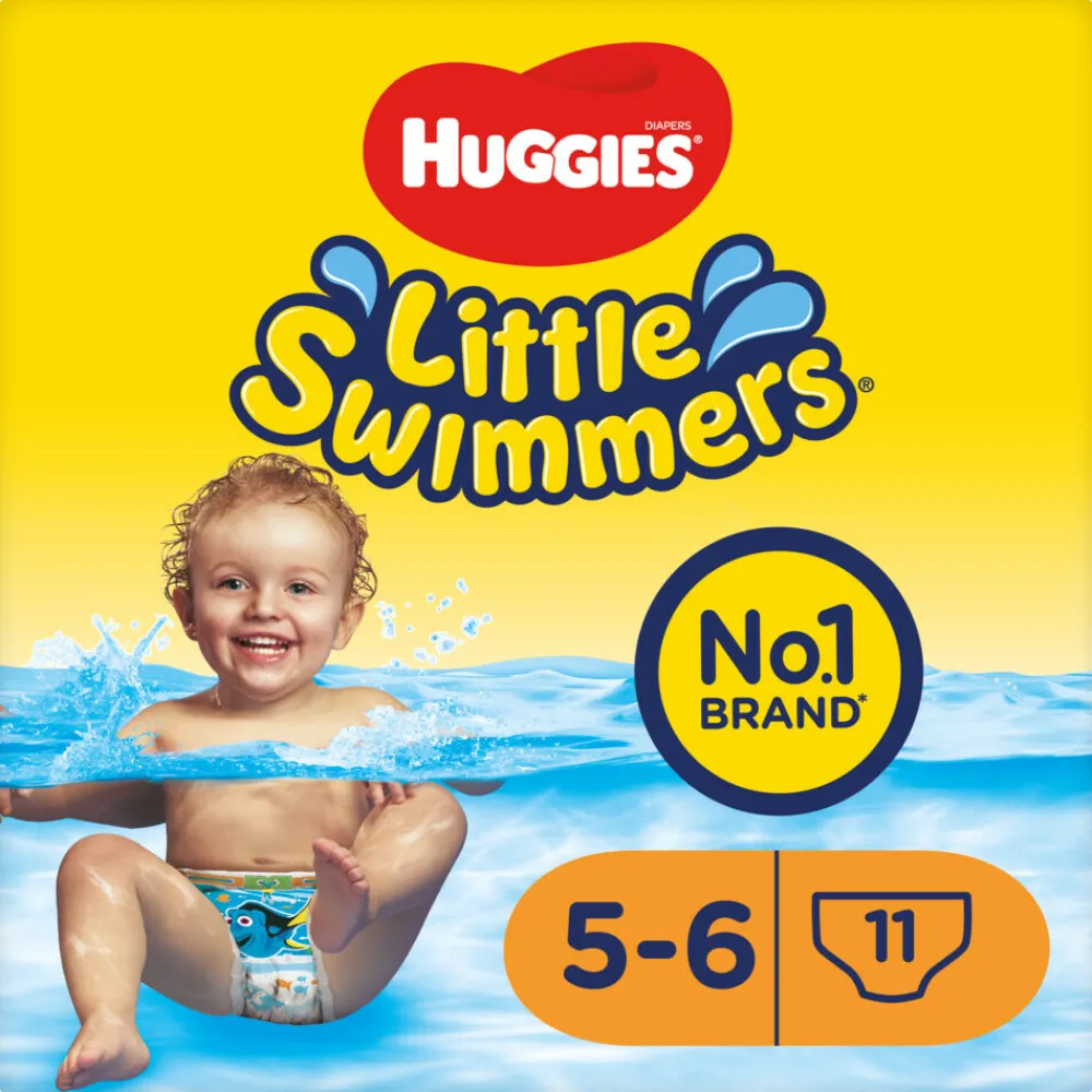 Luiers<Huggies 3x Little Swimmers Maat 5-6 (12-18 kg) 11 stuks