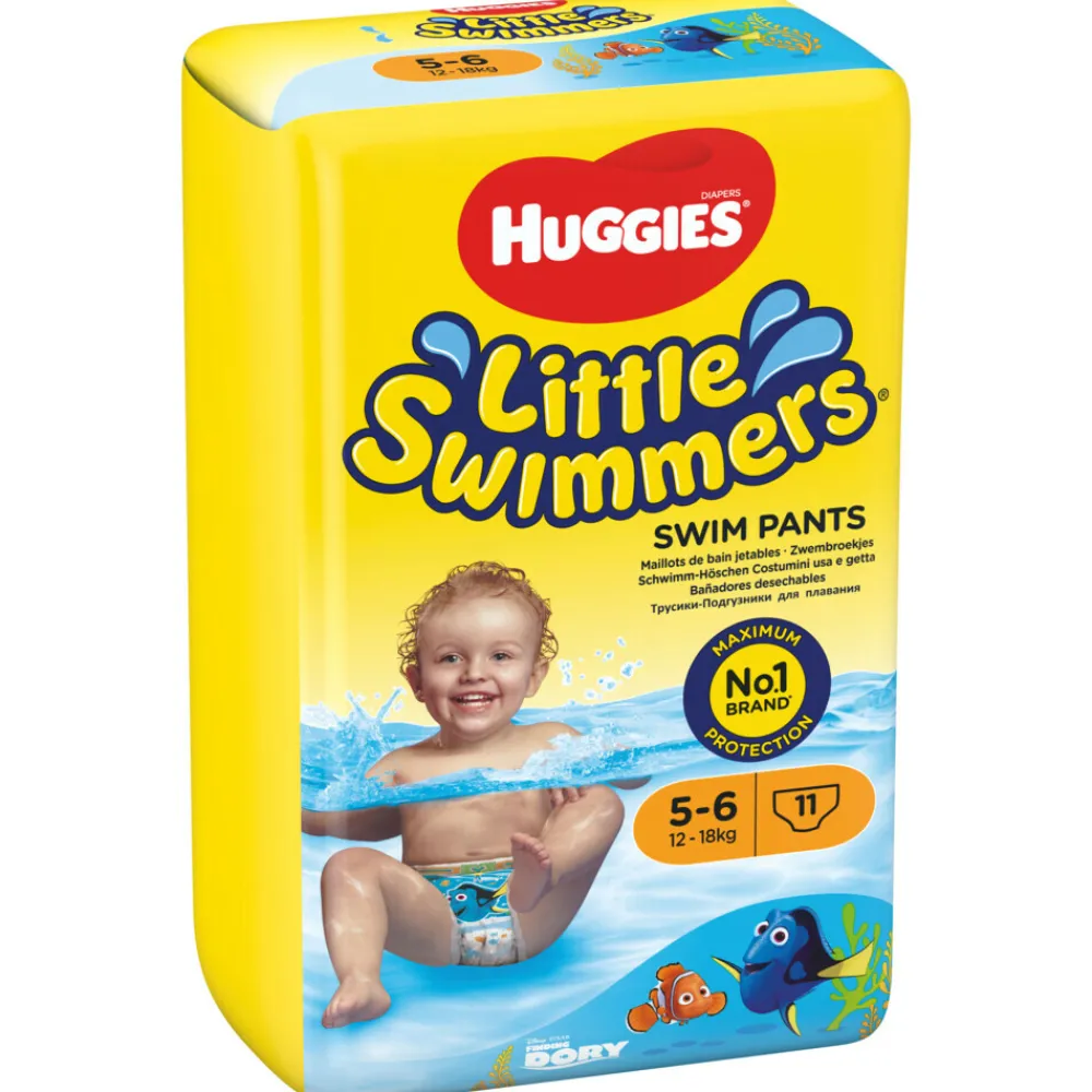 Luiers<Huggies 3x Little Swimmers Maat 5-6 (12-18 kg) 11 stuks