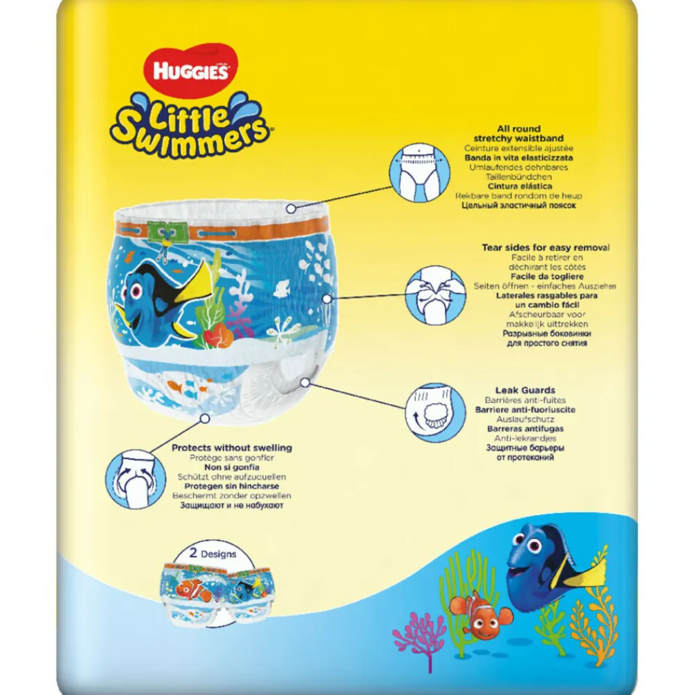 Luiers<Huggies 3x Little Swimmers Maat 5-6 (12-18 kg) 11 stuks