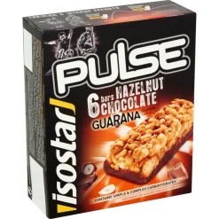 Sportvoeding & Drank|Snacks & Tussendoortjes<Isostar 6x Sportreep Pulse Hazelnoot 138 gr