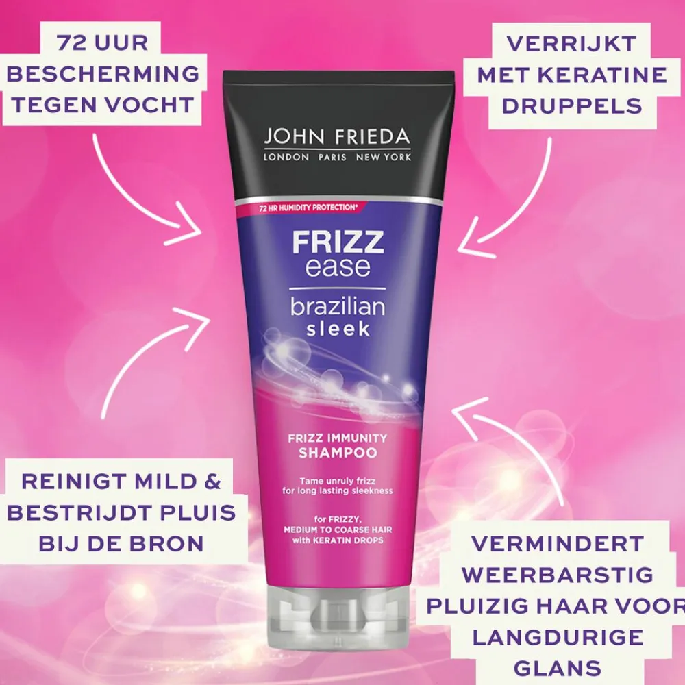 4x Frizz Ease Brazilian Sleek Shampoo 250 ml^John Frieda Best