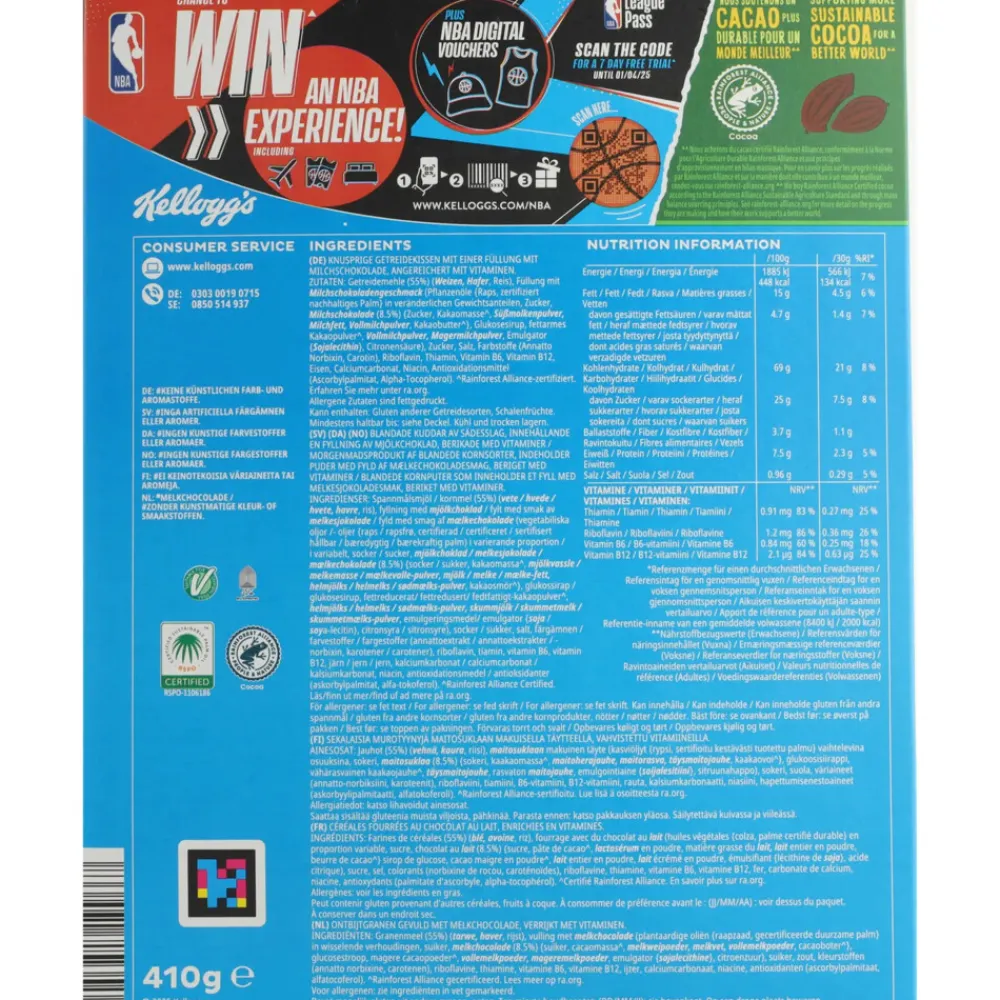 New 6x Kellogg's Tresor Melk Chocolade 410 gr Ontbijtgranen
