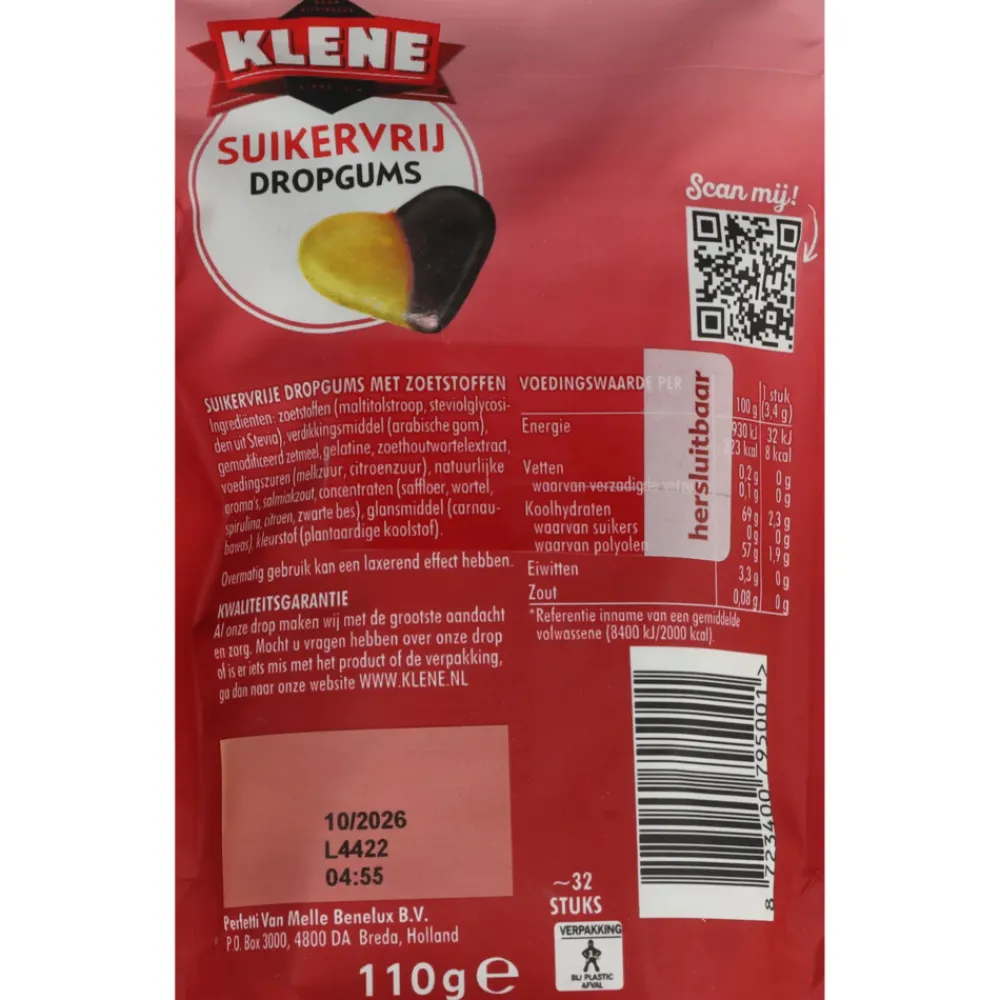 Snoep<Klene 6x Dropgums Suikervrij 105 gr
