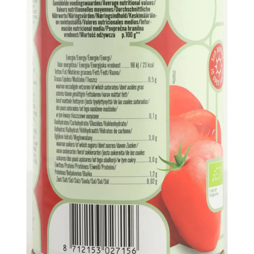 12x Tomaten Gepeld Bio 400 gr^La Bio Idea Hot