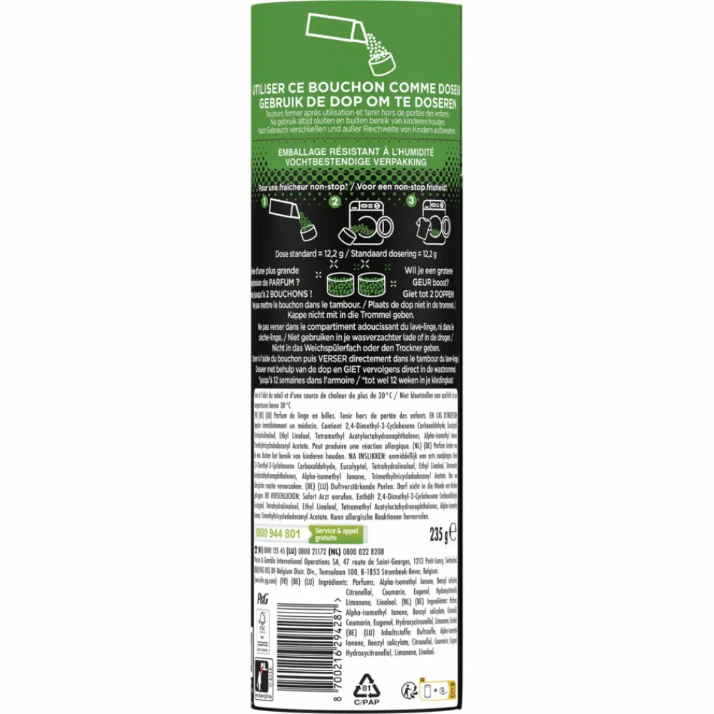 Hot 6x Unstoppables In-Wash Geurbooster Geur Van Ariel 19 wasbeurten 235 gr Geurboosters