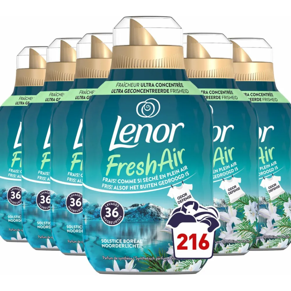 Clearance 6x Wasverzachter Fresh Air Noorderlicht 36 Wasbeurten 504 ml Wasverzachter
