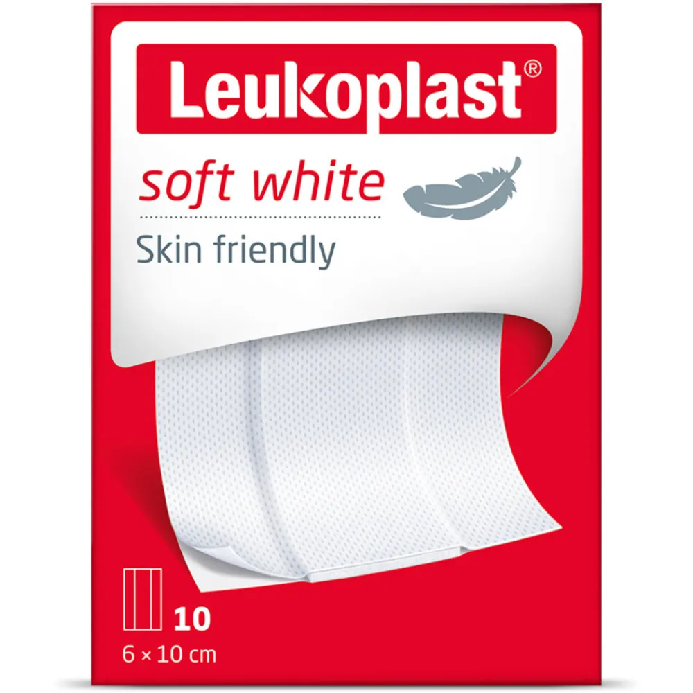 Pleisters<Leukoplast 3x Wondpleisters Zacht 8 x 10 cm Soft White 10 stuks