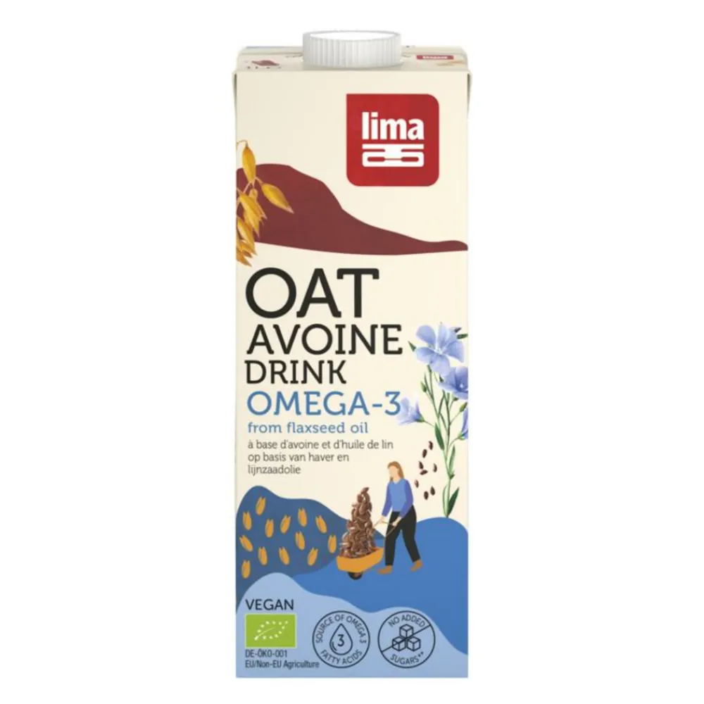 Melkvervangers<Lima 8x Haverdrink Omega 3 1 liter