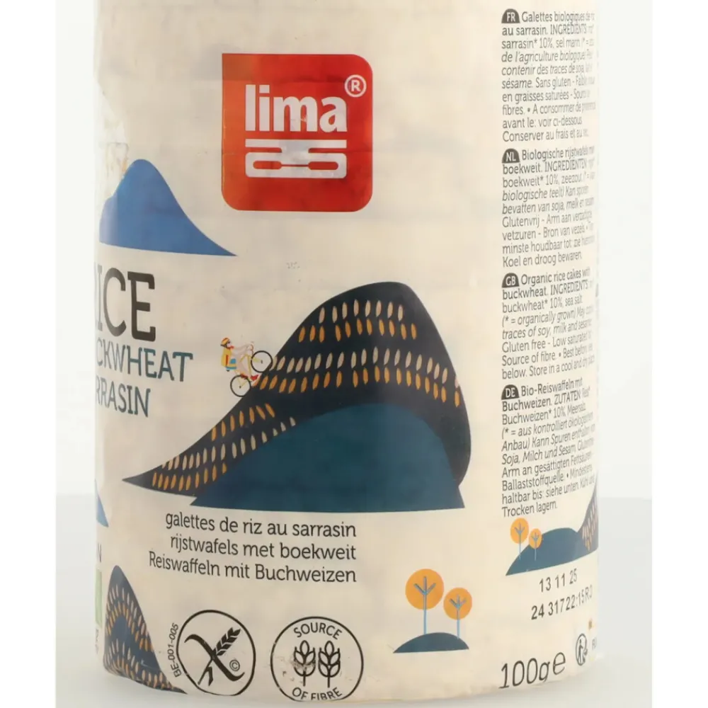Brood & Crackers<Lima 12x Rijstwafels Boekweit 100 gr