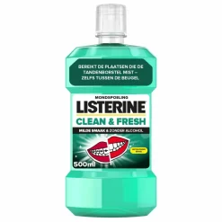 Spoelen & Poetsen<Listerine 3x Mondwater Clean & Fresh zonder Alcohol 500 ml