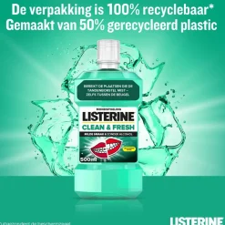 Spoelen & Poetsen<Listerine 3x Mondwater Clean & Fresh zonder Alcohol 500 ml