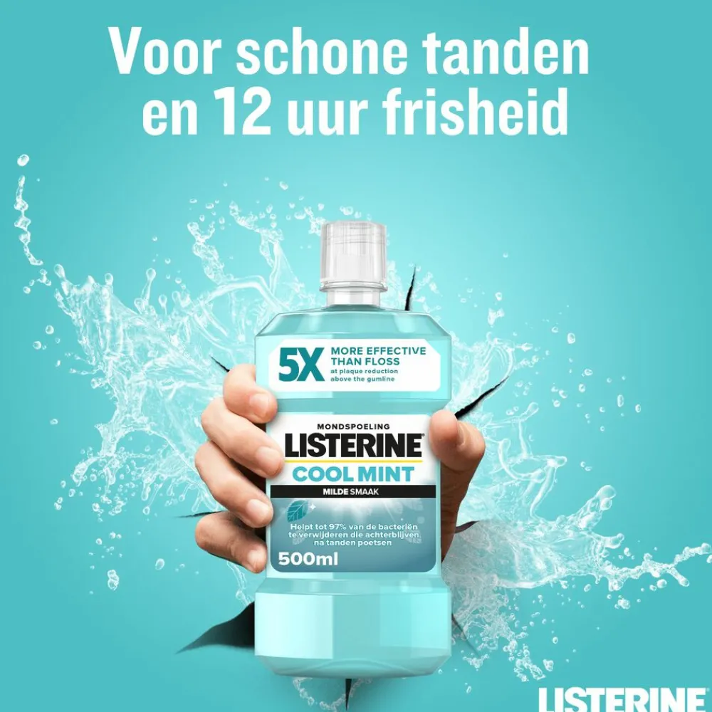 4x Mondwater Cool Mint Milde Smaak Zonder Alcohol 500 ml^Listerine Online