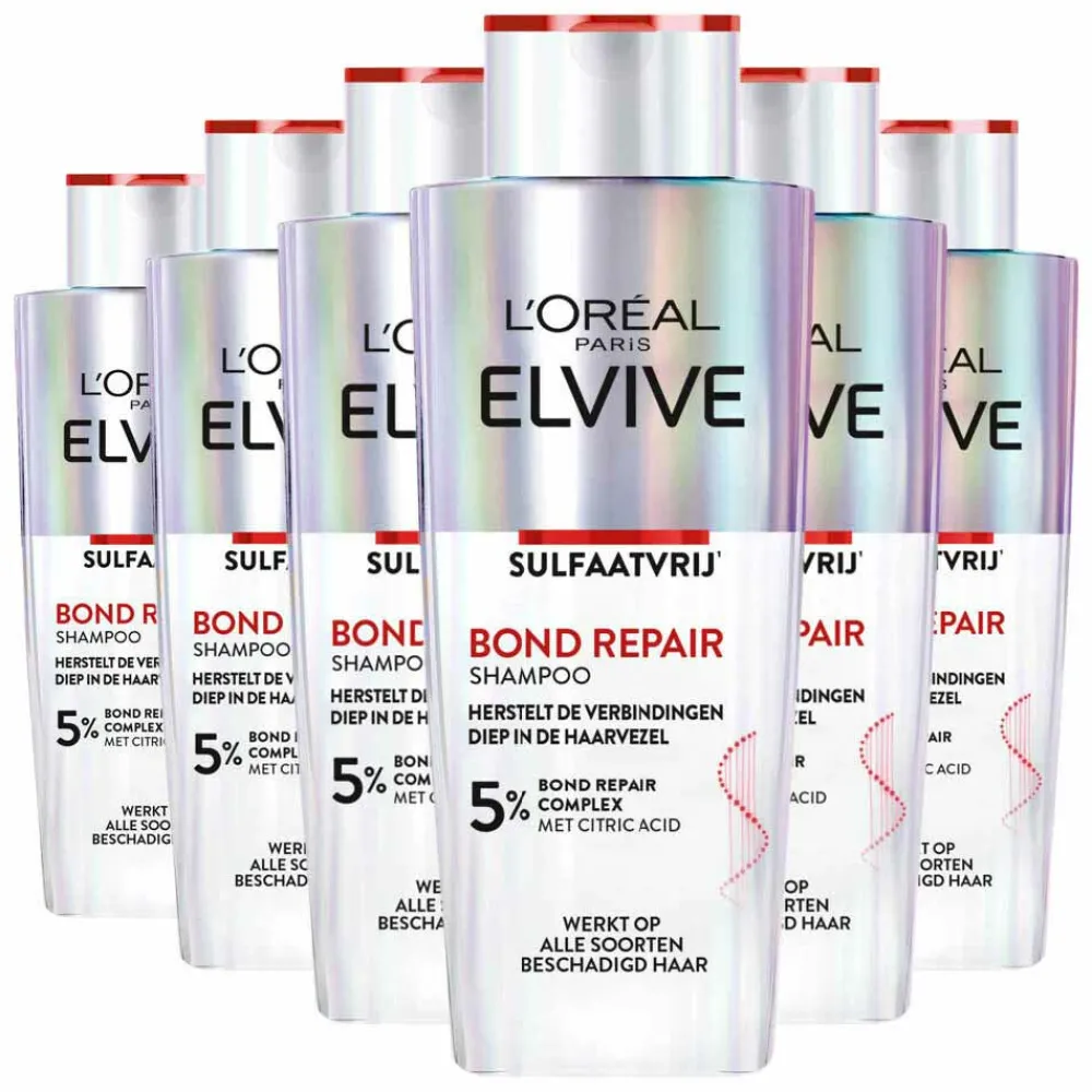 6x L'Oréal Elvive Bond Repair Shampoo 200 ml^LOréal Clearance