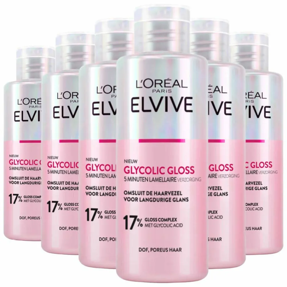6x L'Oréal Elvive Glycolic Gloss Post-Conditioner 200 ml^LOréal Outlet