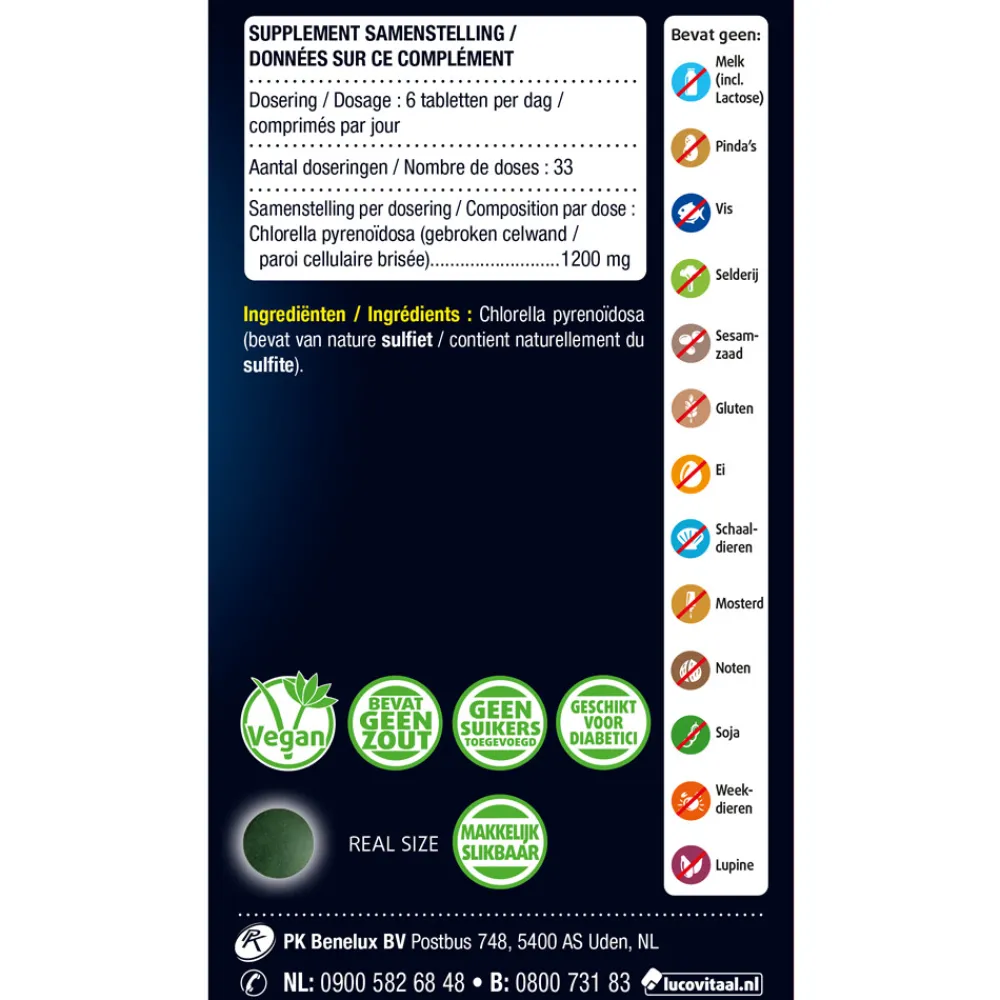 Hot 2x Chlorella Puur 200 tabletten Weerstand & Energie|Speciale Bestanddelen