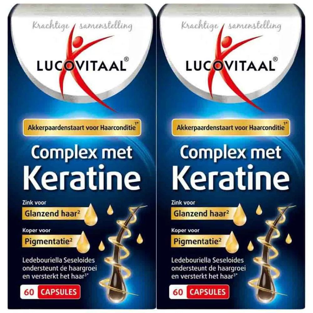 Voor Vrouw Of Man|Vitaminen Vrouw<Lucovitaal 2x Complex met Keratine 60 capsules