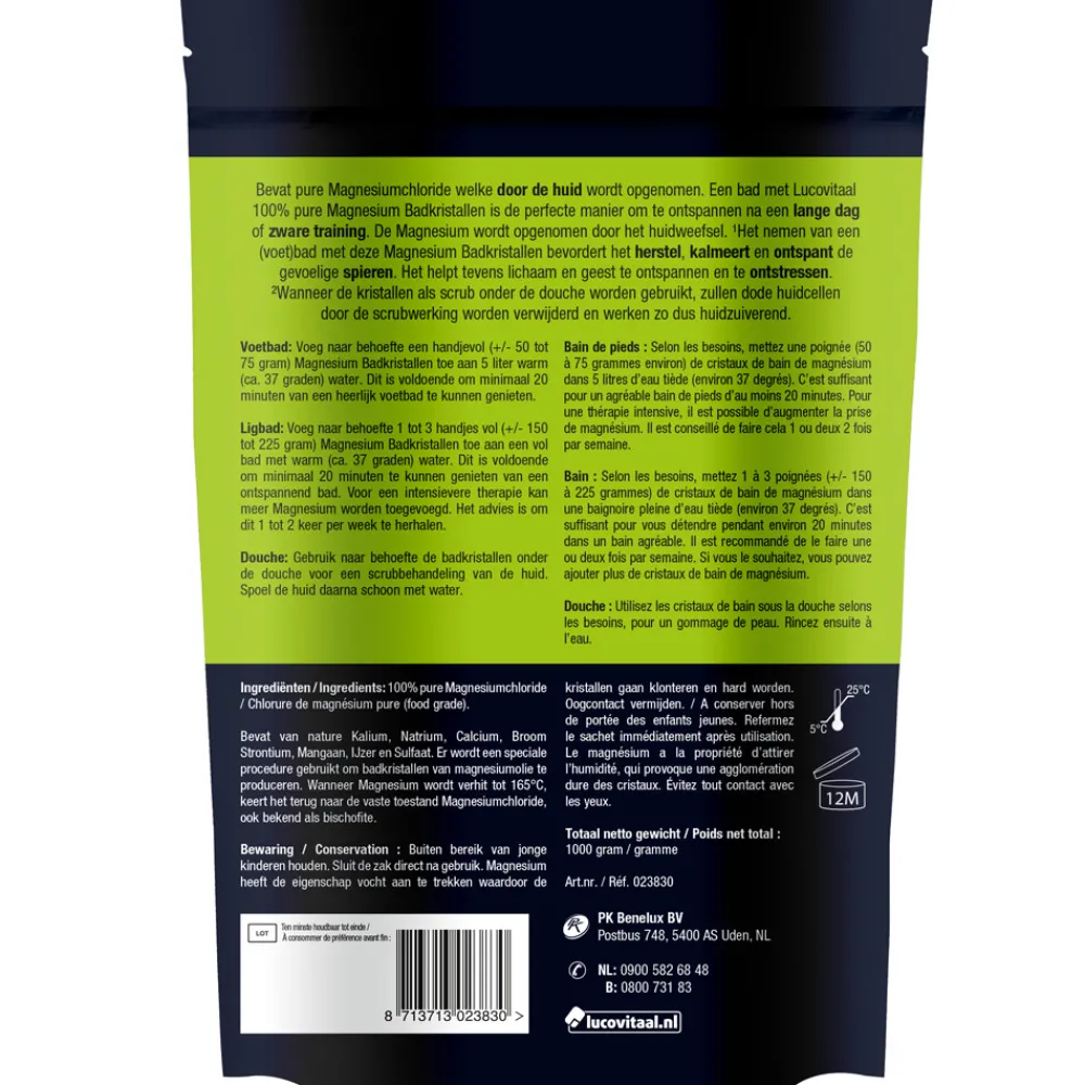 3x Magnesium Badkristallen 1 kg Gewrichten & Spieren|Bad & Douche
