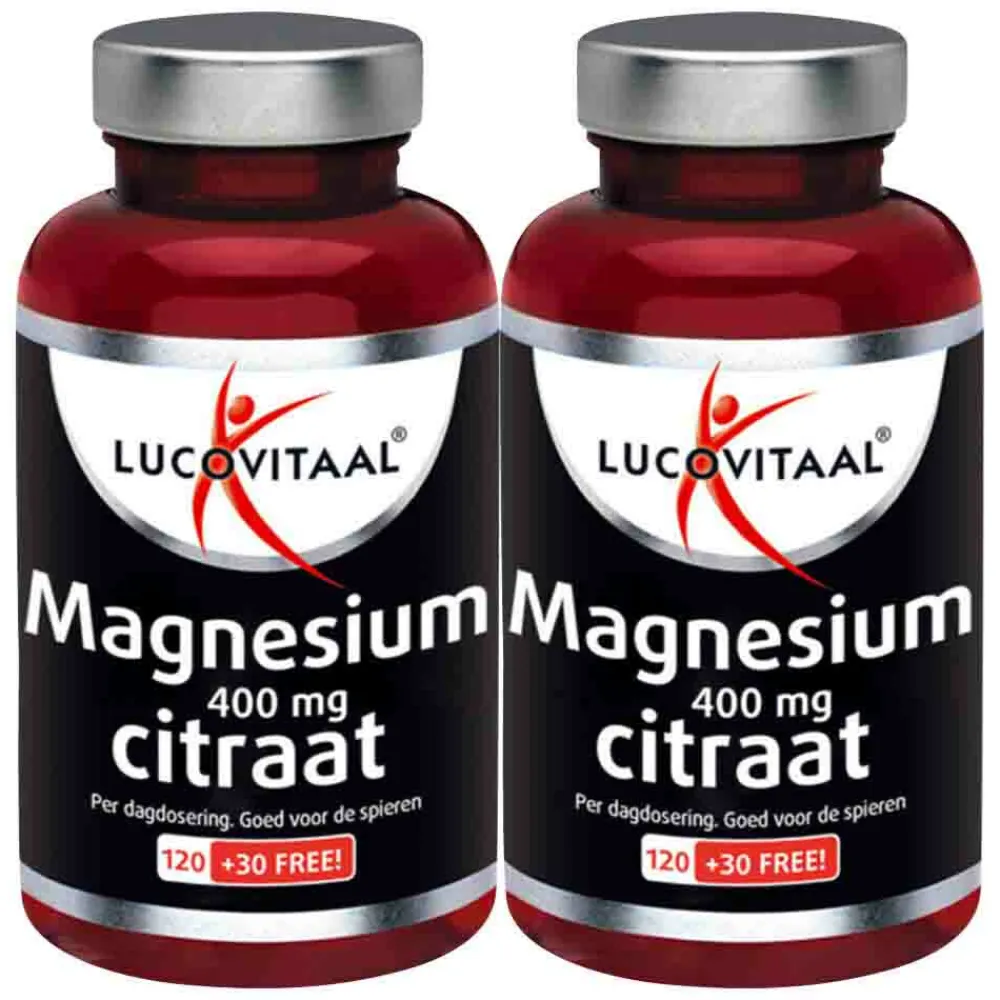 2x Magnesium Citraat 400mg 150 tabletten^Lucovitaal Best