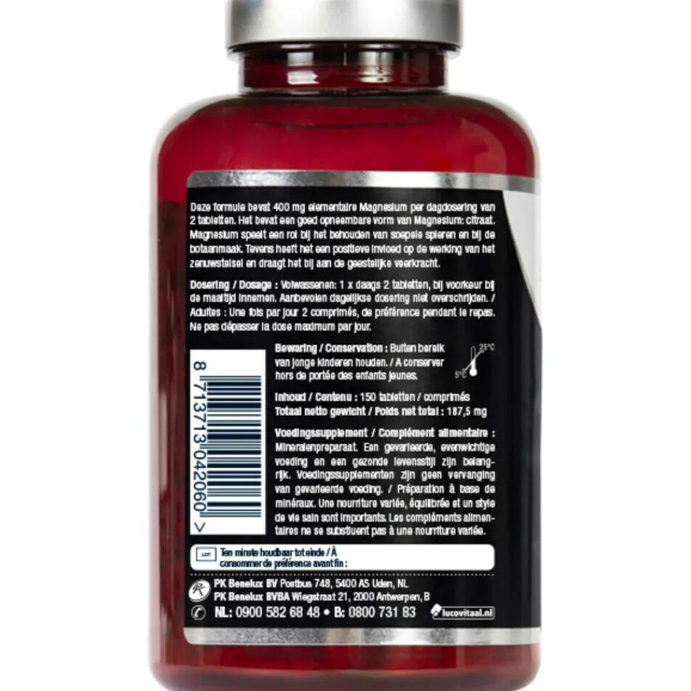 2x Magnesium Citraat 400mg 150 tabletten^Lucovitaal Best