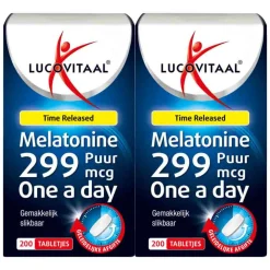 2x Melatonine Puur 0,299mg Time Released 200 tabletten^Lucovitaal Discount