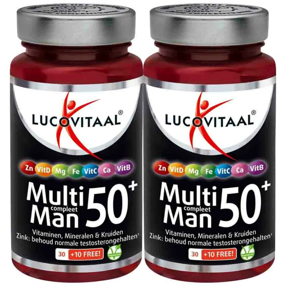 Vitaminen 50+<Lucovitaal 2x Multi Man Compleet 50+ Met Ginkgo Biloba 40 capsules