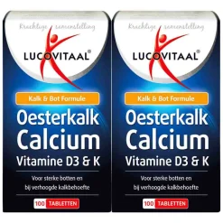 2x Oesterkalk Calcium Vitamine D3 & K 100 tabletten Mineralen