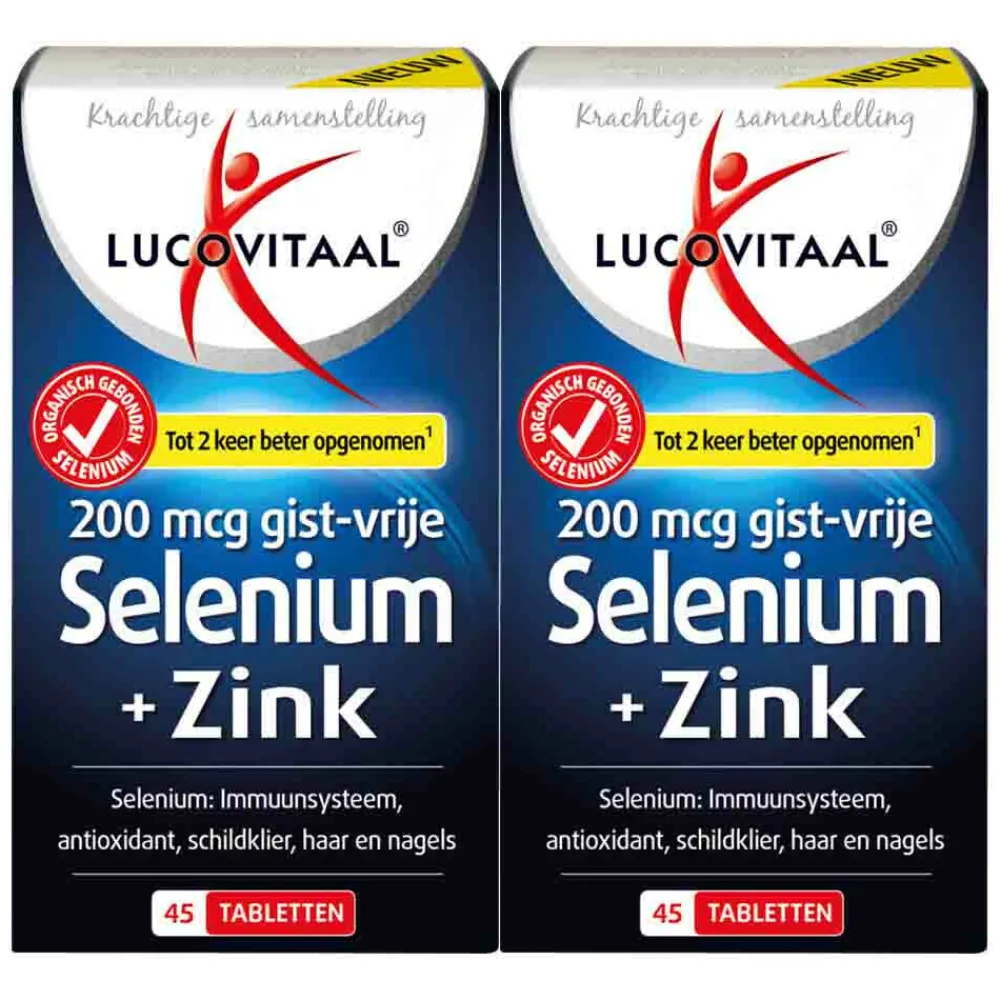 Discount 2x Selenium & Zink 200 mcg Gistvrij 45 tabletten Mineralen
