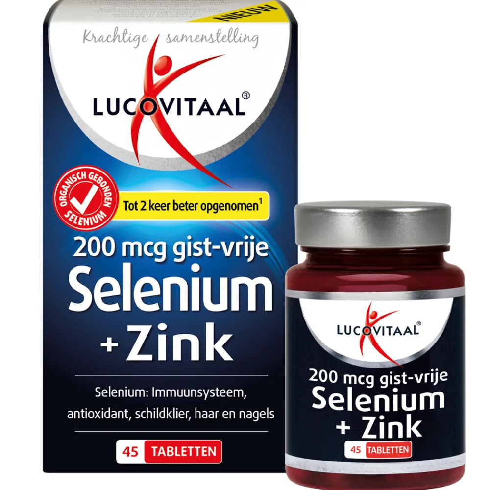 Discount 2x Selenium & Zink 200 mcg Gistvrij 45 tabletten Mineralen