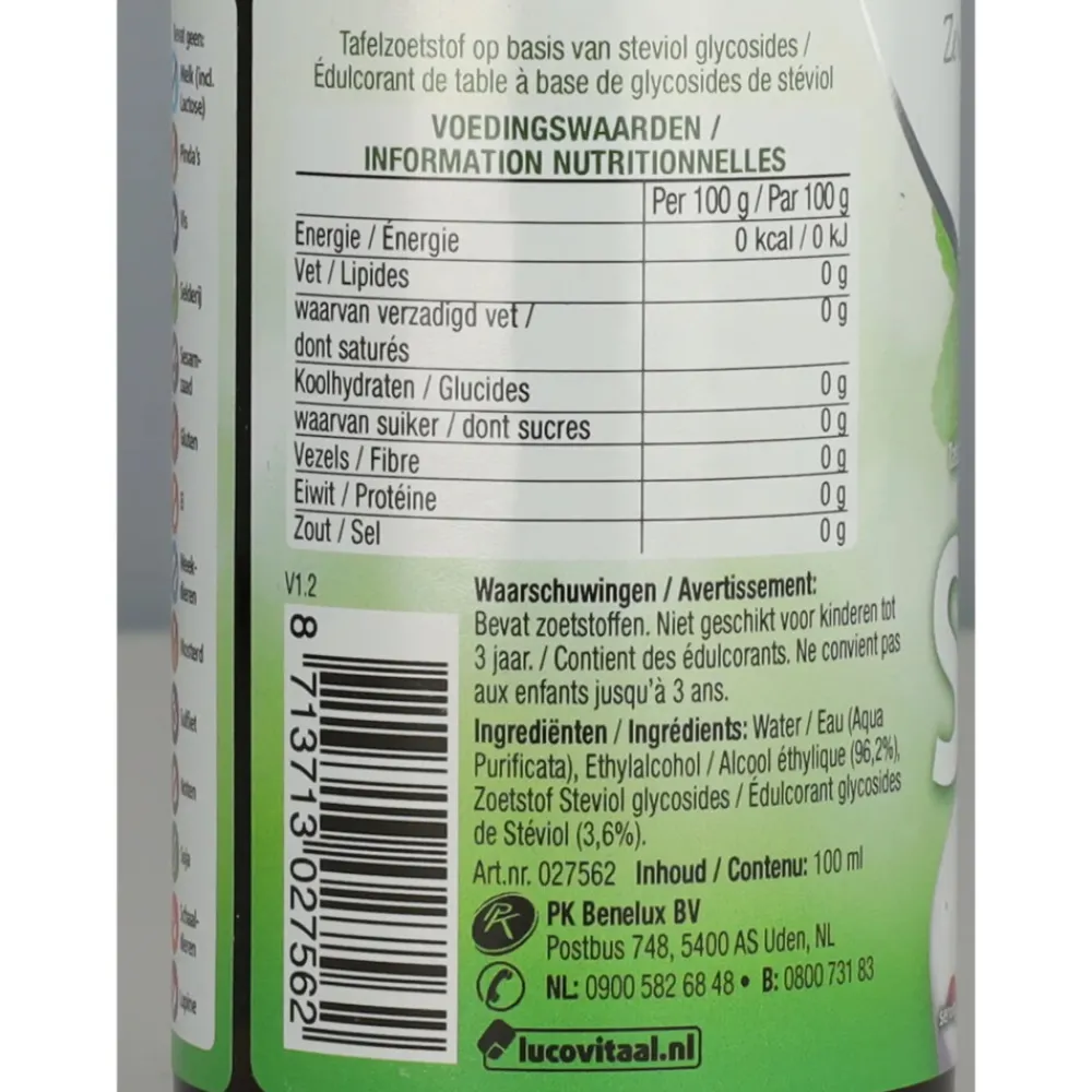 Siropen & Zoetstoffen<Lucovitaal 2x Stevia Vloeibaar 100 ml