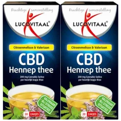 Discount 2x Thee Hennep CBD 20 stuks Thee