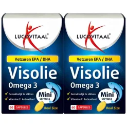 Hart, Bloed & Cholesterol|Speciale Bestanddelen<Lucovitaal 2x Visolie Omega 3 mini softgels 60 softgels