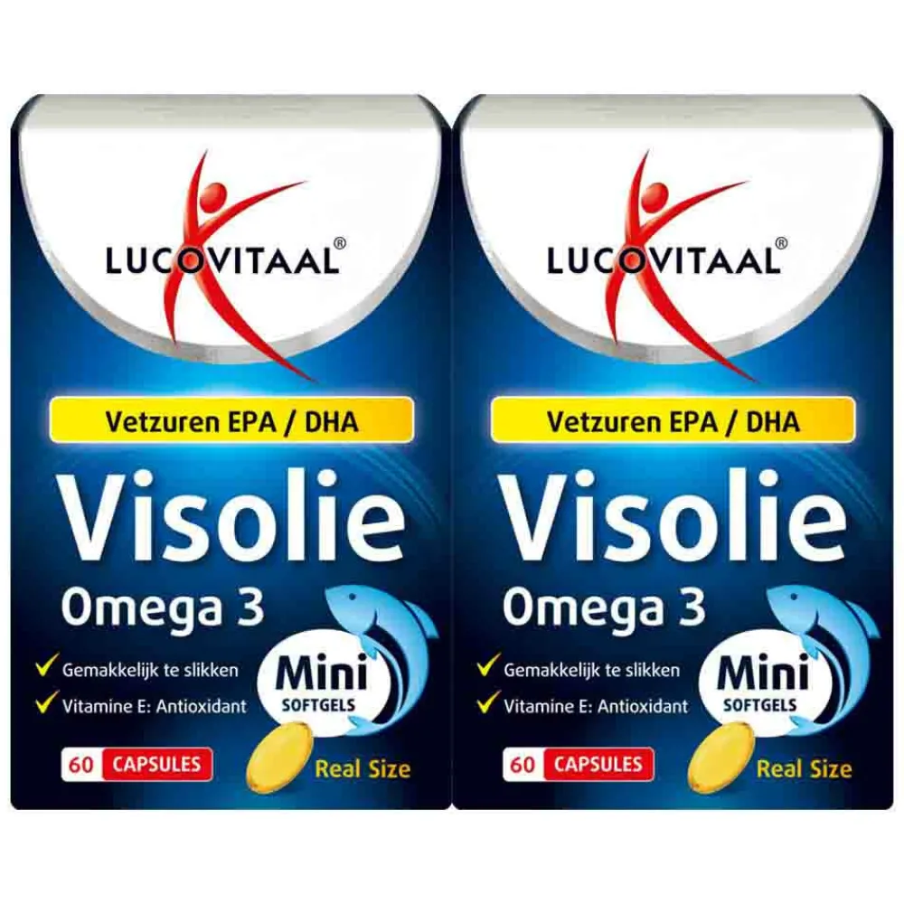Hart, Bloed & Cholesterol|Speciale Bestanddelen<Lucovitaal 2x Visolie Omega 3 mini softgels 60 softgels
