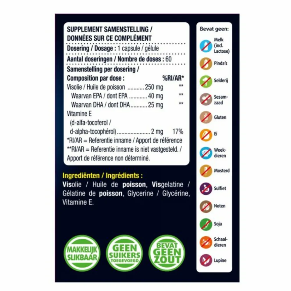 Hart, Bloed & Cholesterol|Speciale Bestanddelen<Lucovitaal 2x Visolie Omega 3 mini softgels 60 softgels