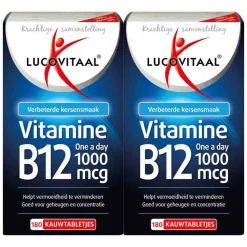 2x Vitamine B12 1000mcg 180 kauwtabletten^Lucovitaal New