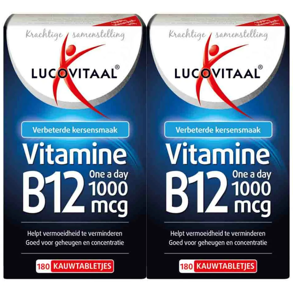 2x Vitamine B12 1000mcg 180 kauwtabletten^Lucovitaal New