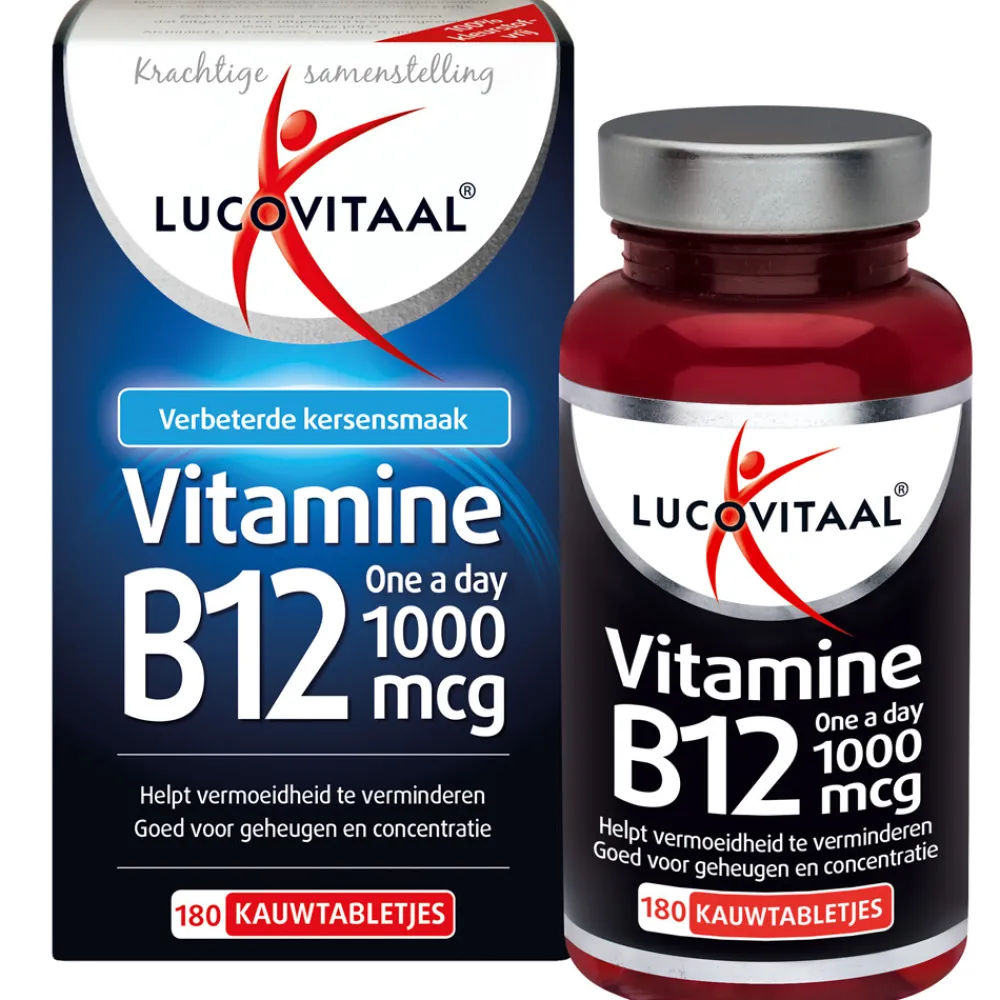 2x Vitamine B12 1000mcg 180 kauwtabletten^Lucovitaal New