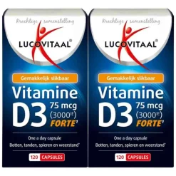 Vitaminen<Lucovitaal 2x Vitamine D3 75mcg (3000IE) Forte 120 capsules