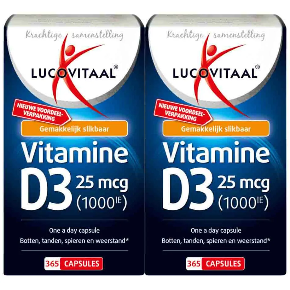 Clearance 2x Vitamine D3 25mcg 365 capsules Vitaminen