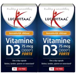 Vitaminen<Lucovitaal 2x Vitamine D3 75mcg Forte 80 capsules