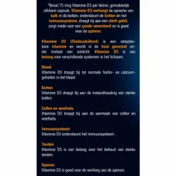 3x Vitamine D3 75mcg (3000IE) Forte 120 capsules Vitaminen