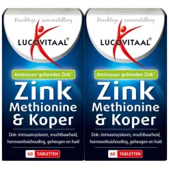 Hot 2x Zink Methionine & Koper 60 tabletten Mineralen
