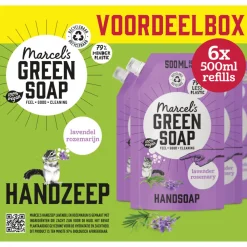 6x Marcel's Green Soap Handzeep Lavendel & Rozemarijn Navul Stazak 500 ml^Marcels Green Soap Outlet