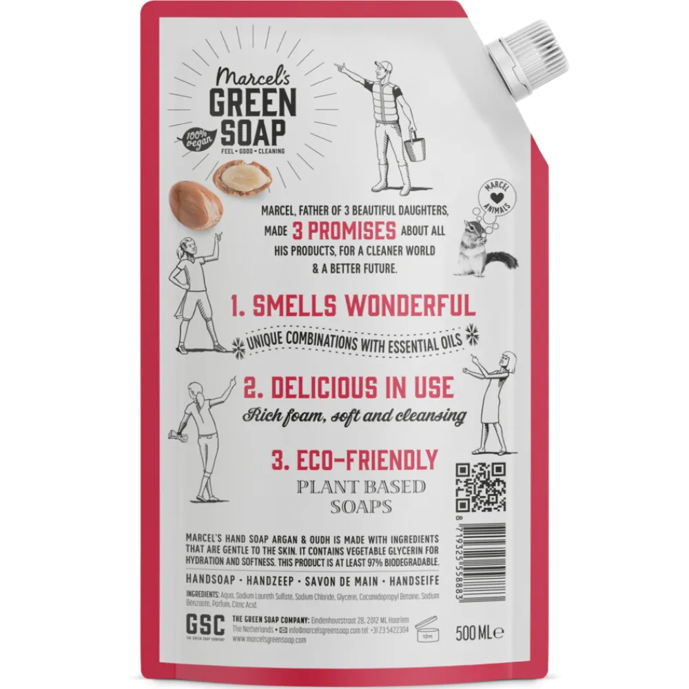 Online 6x Marcel's Green Soap Handzeep Argan & Oudh Navul Stazak 500 ml Handverzorging