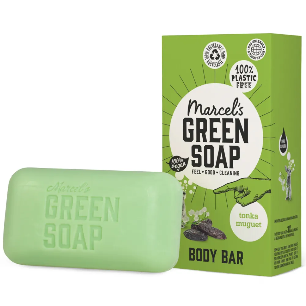 6x Marcel's Green Soap Showerbar Tonka & Muguet 150 gr^Marcels Green Soap Best