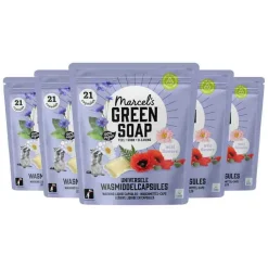 Outlet 5x Marcel's Green Soap Wascapsules Wilde Bloemen 21 capsules Wasmiddel