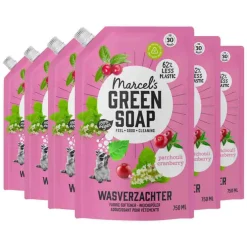 6x Marcel's Green Soap Wasverzachter Patchouli & Cranberry Navulling 750 ml Wasverzachter