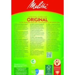 Koffie<Melitta 9x Filters 1x4 Bruin 80 stuks