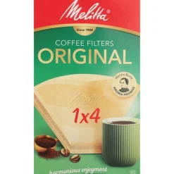 Koffie<Melitta 9x Filters 1x4 Bruin 80 stuks